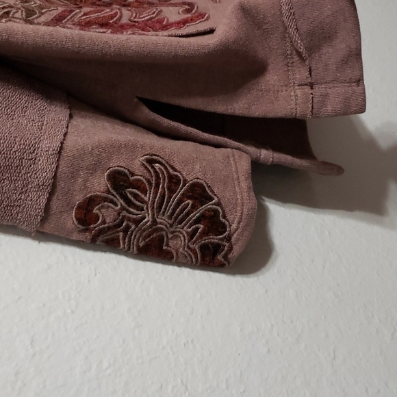 Soft Surroundings Patchwork Pullover Sweater, Color brown Velvet Size XS - Picture 4 of 14